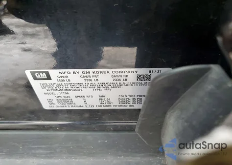 2021 Chevrolet Trailblazer Rs from USA, damaged, VIN KL79MUSL3MB134972